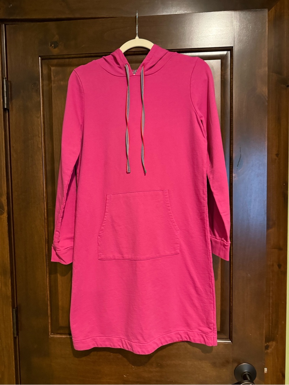 Boden Hot Pink Long Sleeve Sweatshirt Hoodie Dress